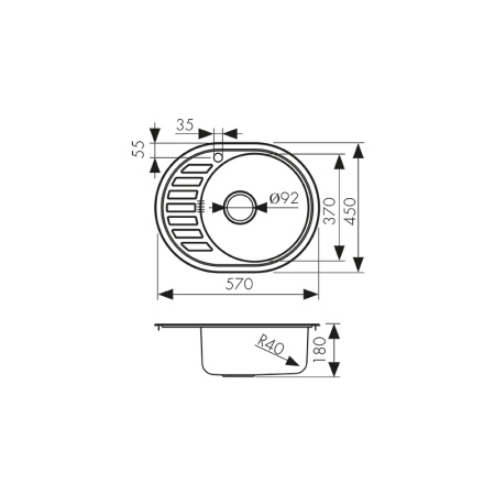 KSS-5745R Мойка из нержавеющей стали KAISER 570*450*180